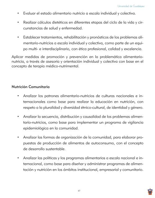 Licenciatura en NutriciÃ³n - Centro Universitario de Ciencias de la ...