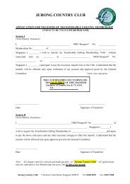 Transfer form for golfing (individual) - Jurong Country Club