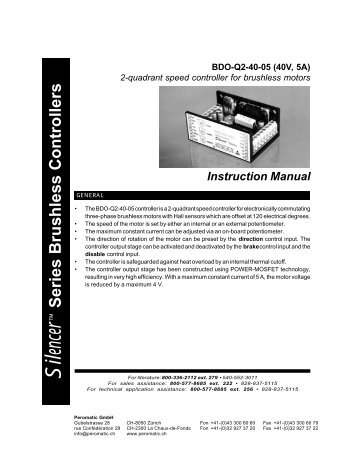 Silencer Series Brushless Controllers BDO-Q2 ... - Peromatic GmbH