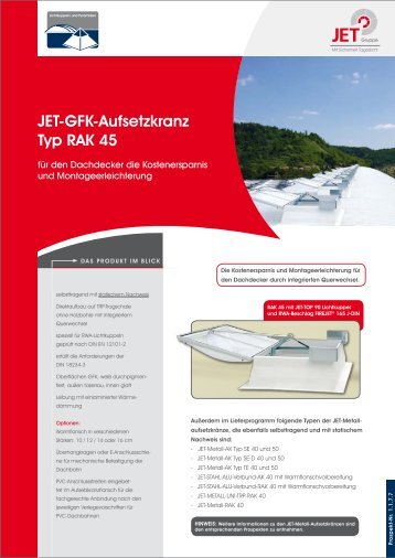 JET-GFK-Aufsetzkranz Typ RAK 45 - JET-Gruppe