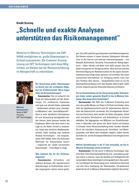 Sonderausgabe SAP. - Banken+Partner