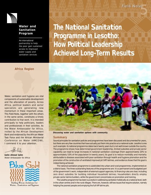 The National Sanitation Program in Lesotho (World Bank)