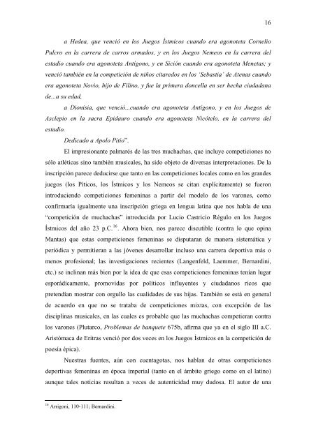 MUJER Y DEPORTE EN EL MUNDO ANTIGUO - Historia Antigua