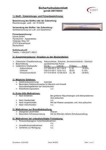 Sicherheitsdatenblatt