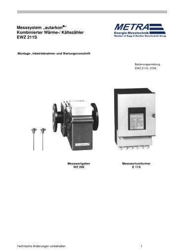 BA EWZ 211S deutsch 1 - METRA Energie
