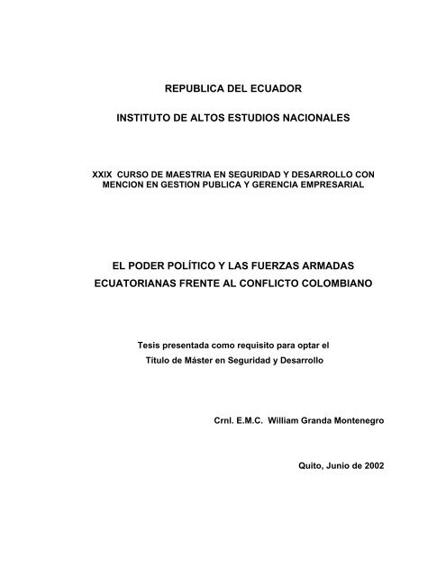 TESIS-William Granda.pdf - Repositorio Digital IAEN - Instituto de ...