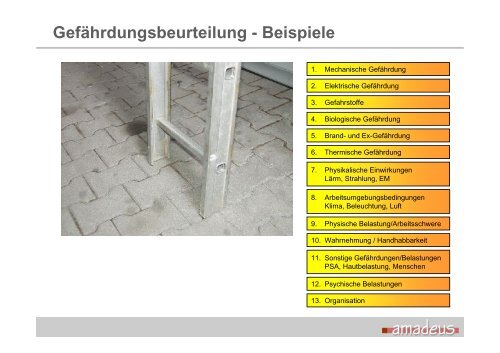 zum Seminar Gefährdungsbeurteilung - Amadeus-handwerk.de