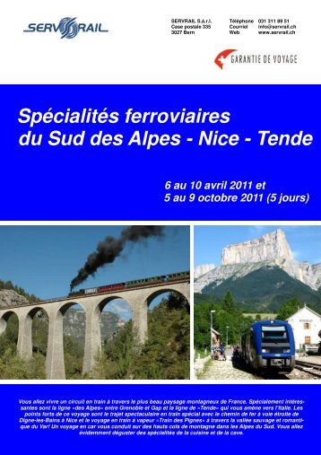 SpÃ©cialitÃ©s ferroviaires du Sud des Alpes - Nice - Tende - SERVRail