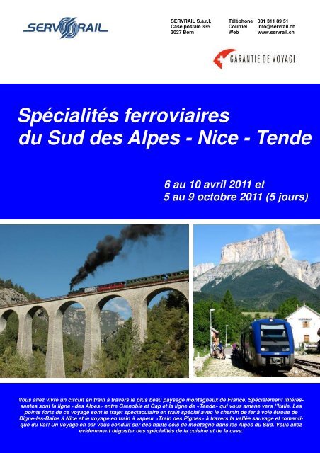 SpÃ©cialitÃ©s ferroviaires du Sud des Alpes - Nice - Tende - SERVRail