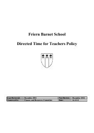 Friern Barnet School Directed Time for Teachers Policy