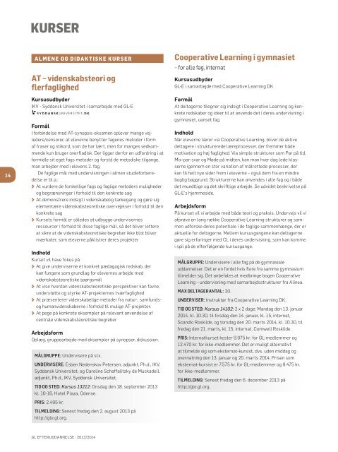 GL-E katalog 2013.pdf - Gymnasieskolernes LÃ¦rerforening