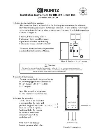 Installation Instructions for RB-600 Recess Box - Heater