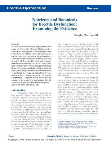 Nutrients And Botanicals For Erectile Dysfunction - Thorne Research