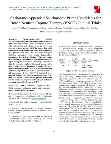 Prime Candidates for Boron Neutron Capture Therapy (BNCT)
