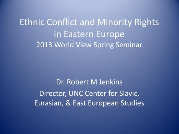 Ethnic Conflict and Minority Rights in Eastern Europe ... - World View