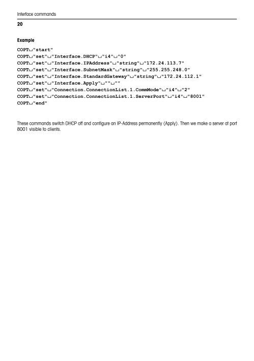Interface command