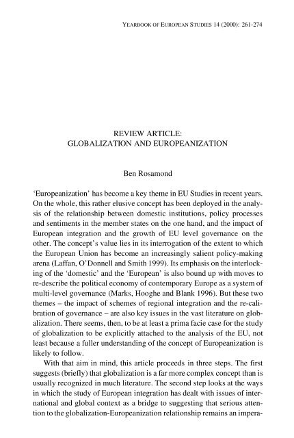 Review Article: Globalization and Europeanization
