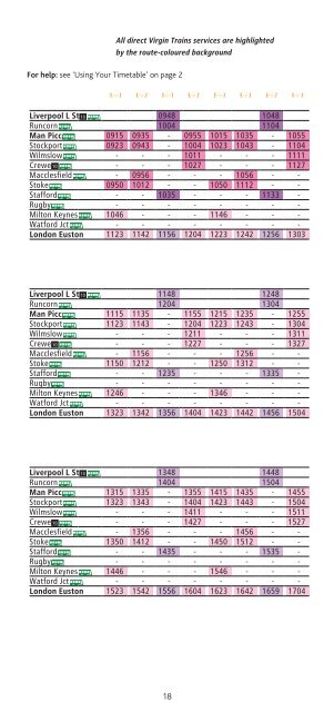 Train times - Virgin Trains