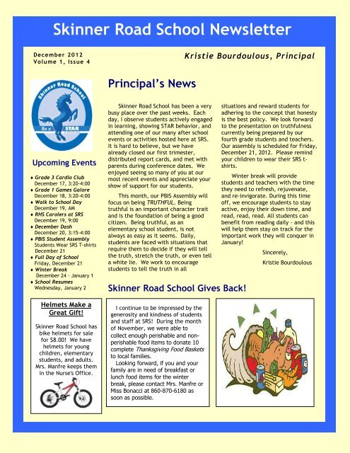Skinner Road School Newsletter - Vernon Public Schools