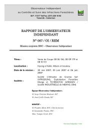 Rapport de mission REM NÂ°067 Cameroun