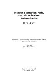 Managing Recreation, Parks, and Leisure Services - Sagamore ...