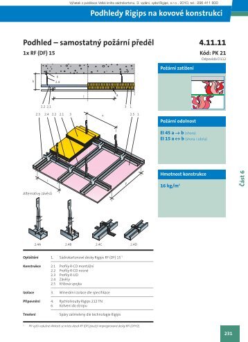 samostatnÃ½ poÅ¾Ã¡rnÃ­ pÅedÄl 2x CD, 1x RF (DF) 15 s izolacÃ­ ... - Rigips
