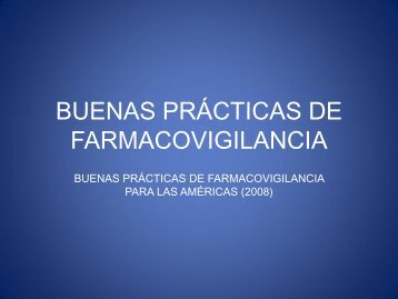 BUENAS PRÃCTICAS DE FARMACOVIGILANCIA - eVirtual UASLP