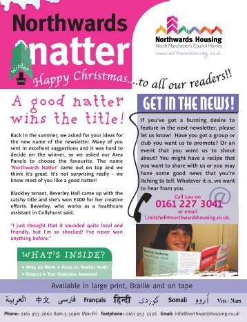 GET IN THE NEWS! A good natter wins the title! - Northwards Housing