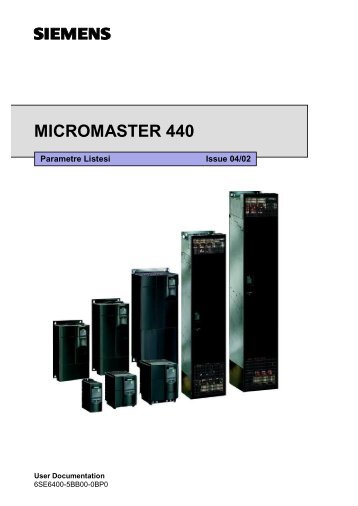 Micromaster 440 Parametre Listesi TR - Teknika Otomasyon