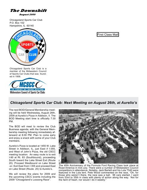 Newsletter 3 - Chicagoland Sports Car Club