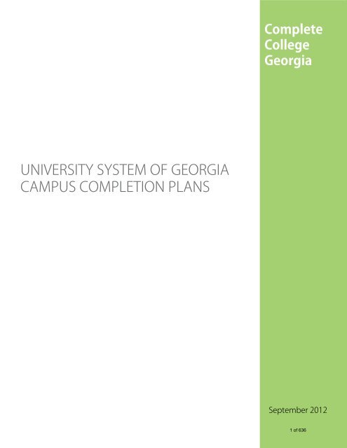 USG Campus Completion Plan - University System of Georgia
