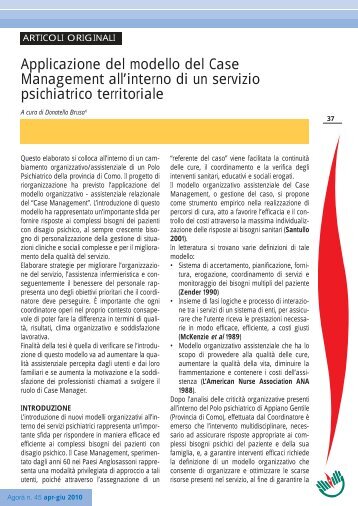 Applicazione del modello del Case Management all'interno ... - Ipasvi