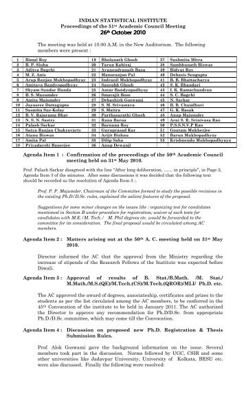 51th AC Proceedings - Indian Statistical Institute