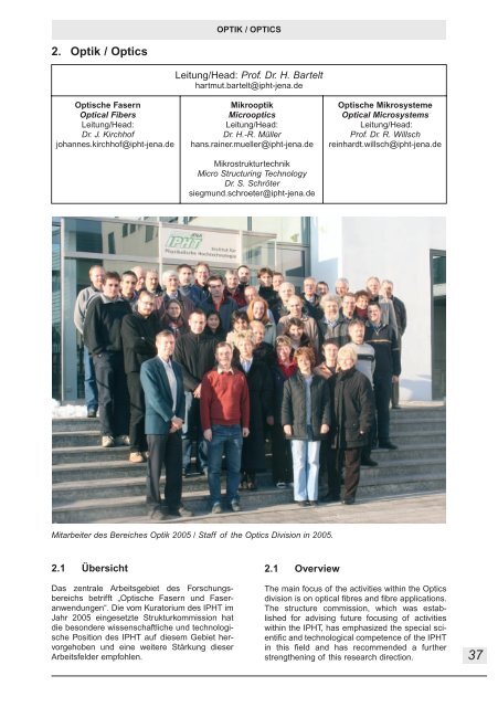 Jahresbericht 2005 - IPHT Jena