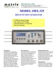 PDF Datasheet - Metrix Electronics Ltd