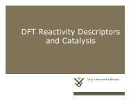 DFT Reactivity Descriptors and Catalysis - Vrije Universiteit Brussel