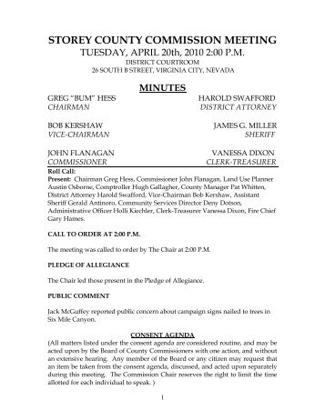 storey county commission meeting minutes