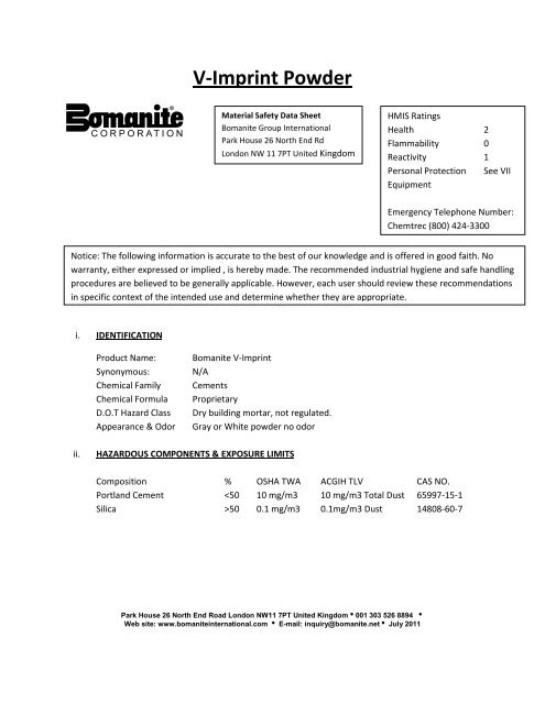 Imprint Powder V-Imprint Powder - Bomanite International