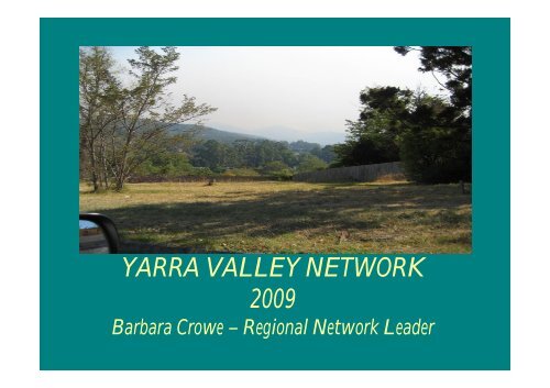 YARRA VALLEY Transition Team - Shire of Yarra Ranges