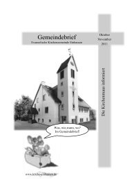 Gemeindebrief - Evangelische Kirchengemeinde Einhausen