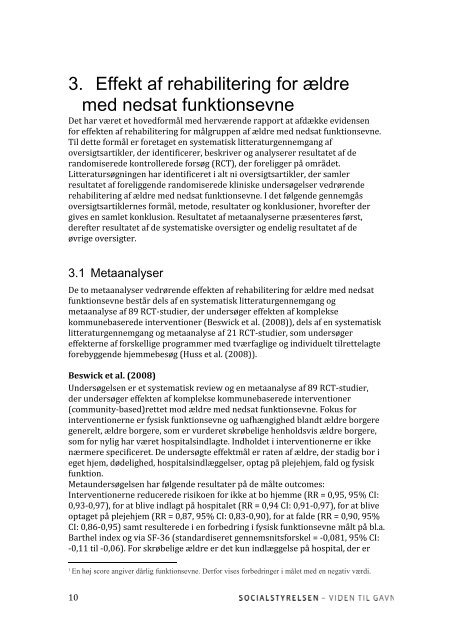 Evidens for effekten af rehabilitering for ældre med ... - Socialstyrelsen