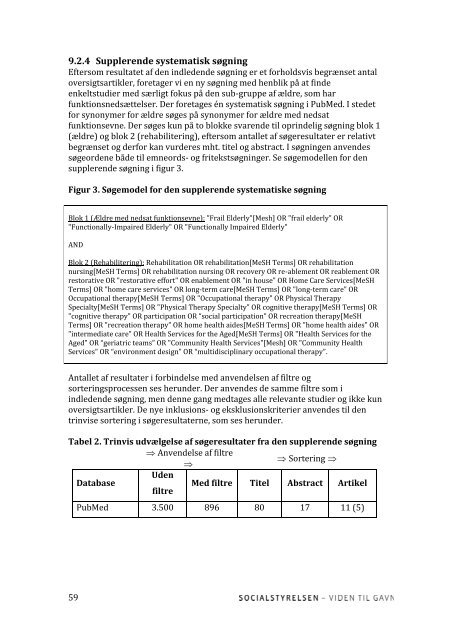 Evidens for effekten af rehabilitering for ældre med ... - Socialstyrelsen