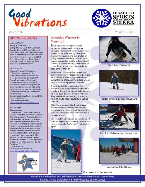 Good Vibrations Volume 5 Issue 1 - Disabled Sports Eastern Sierra
