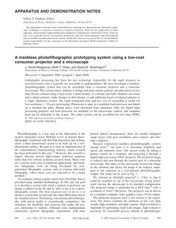 Maskless Photolithography - Digital Light Innovations