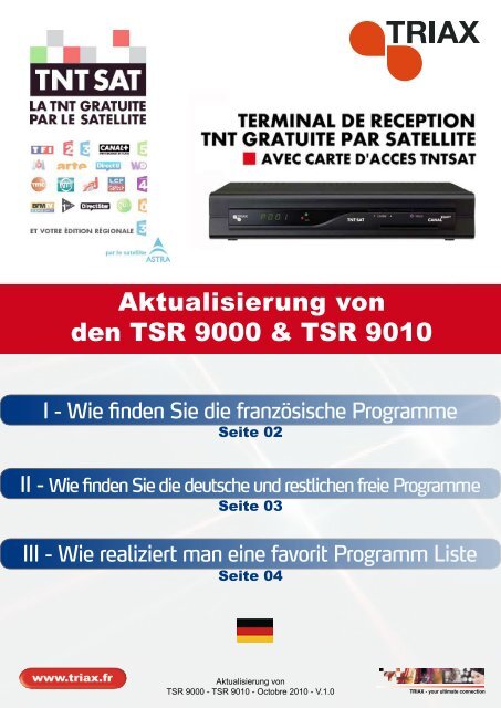 Aktualisierung von den TSR 9000 & TSR 9010 - Triax