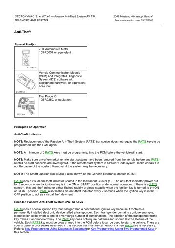 419-01B-Anti-Theft - Passive Anti-Theft System (PATS)-General ...