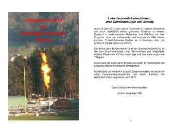 Jahresbericht 2010 der Freiwilligen Feuerwehr Göming