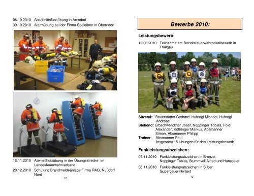 Jahresbericht 2010 der Freiwilligen Feuerwehr Göming