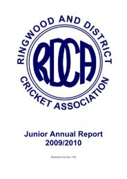 2009/2010 (363kb) - Ringwood and District Cricket Association