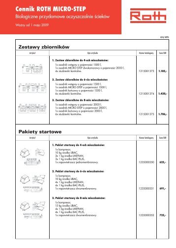 Cennik ROTH MICRO-STEP